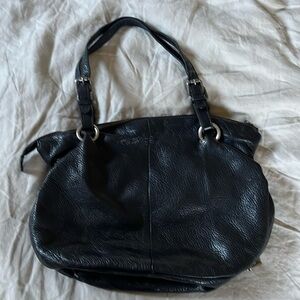 Black leather shoulder bag BE bold & brilliant brand